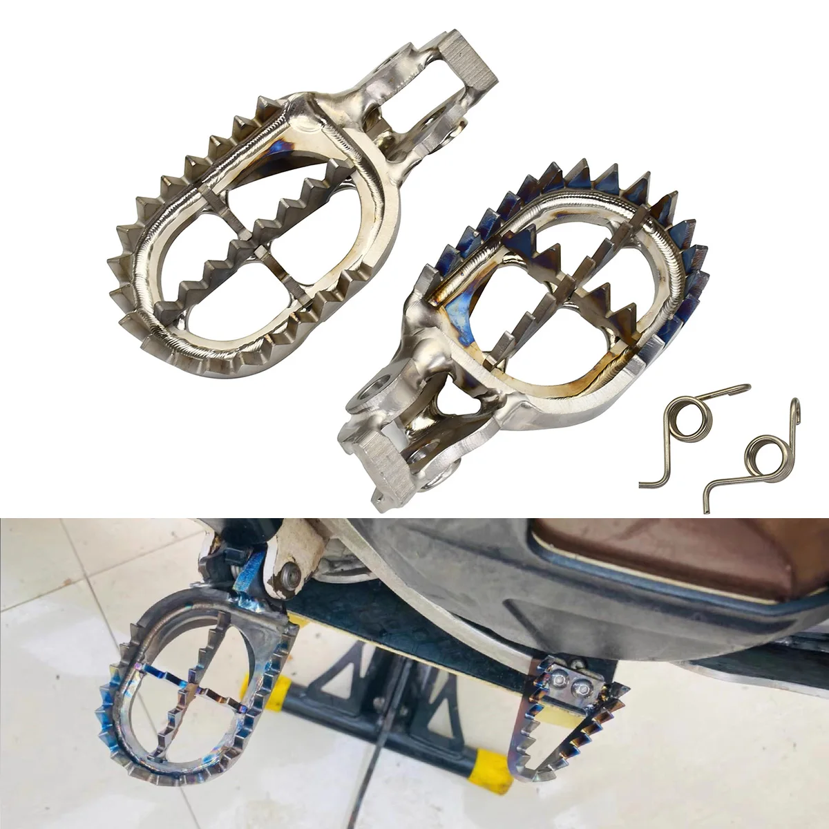 Motorcycle Titanium Alloy TC4 Foot Rest Pegs Footrest Footpeg For KTM EXC EXCF XC XCF SX SXF 125 250 300 350 450 500 2017-2023