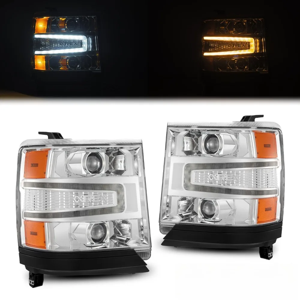 

Фары LED-проекционные хромированные серии LUXX для Chevrolet Silverado 1500 2016-2018 годов выпуска