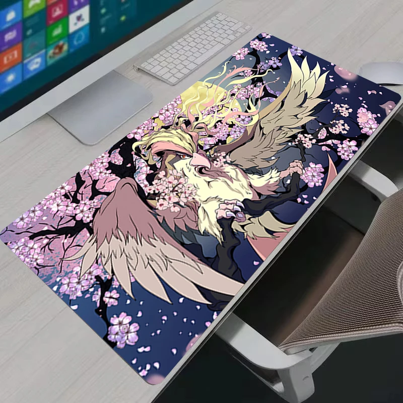 Mauspads für Büro, Laptop und Gaming-Zubehör, P-Pokémon Pidgeot Mauspad, Erweiterte PC-Gamer-Tastaturunterlage, Gummi-Schreibtischunterlage