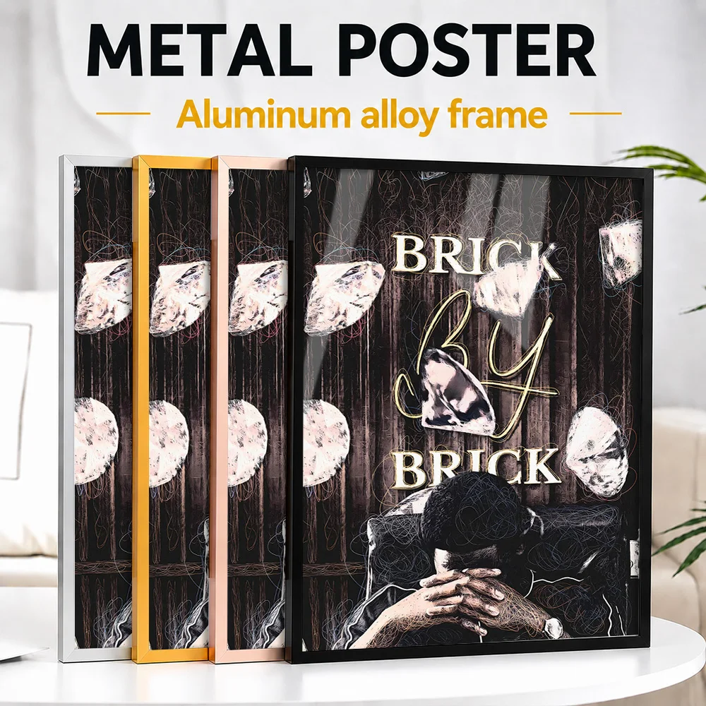 Brick By Motivational Framed Metal Poster Personalized Bold Typography Wall Art A Unique Gift For Leaders To Display In Office