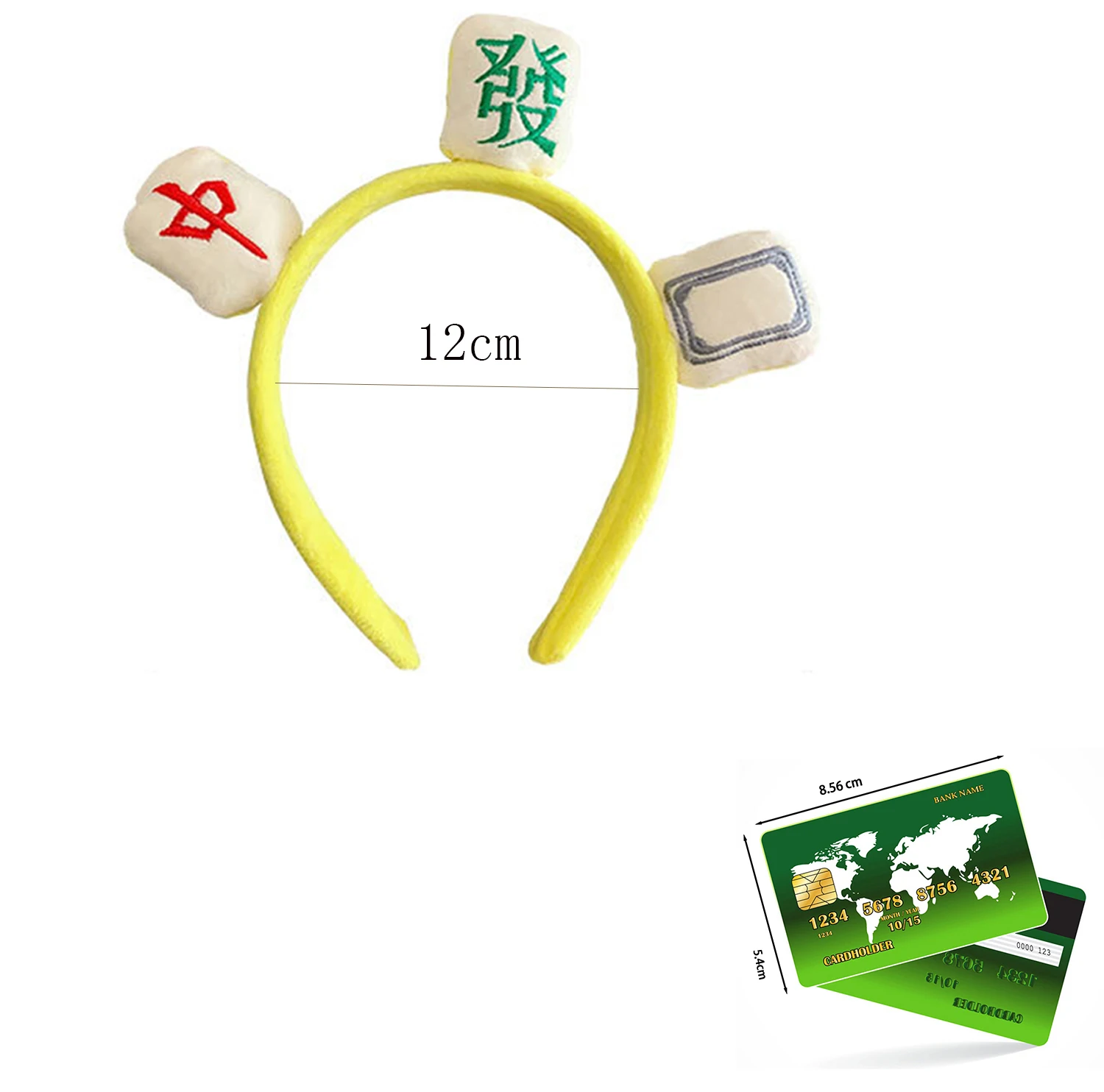 New Cute Funny Plush Mahjong Headband Women Girls Wide Side Hairbands Hair Hoop Non-slip Hair Accessories Girls Head Wrap