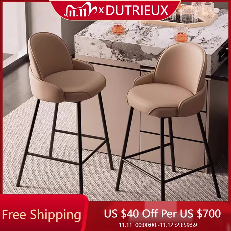 

ergonomic soft bar stools living room luxury kitchen nordic leather chair Computer Relaxing banqueta lounge suite furniture