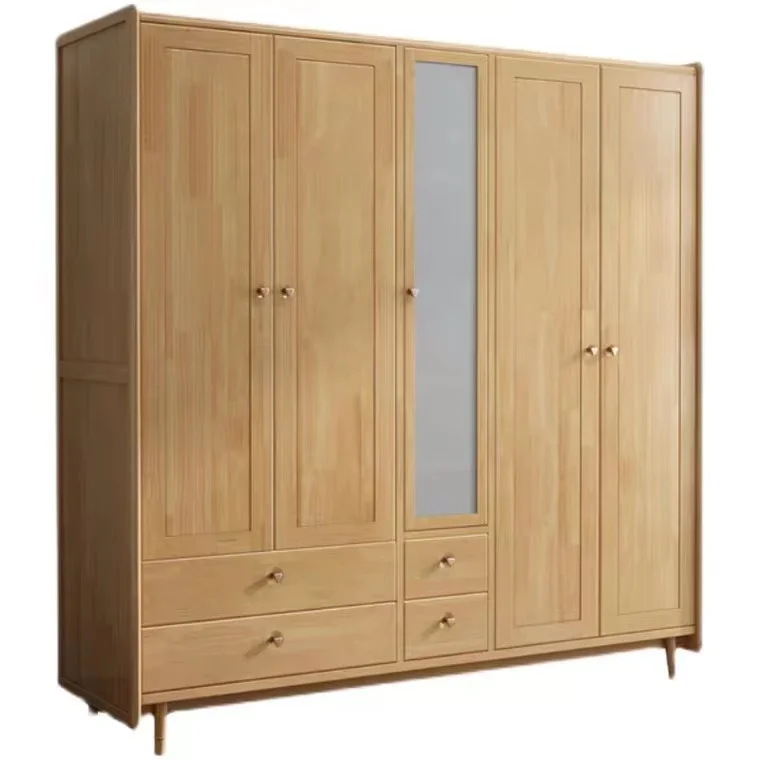 Home Furniture Wood Almirah Designs 4 Door Wardrobe Cabinet Cheap Modern Bedroom Mdf Wardrobe with Mirror