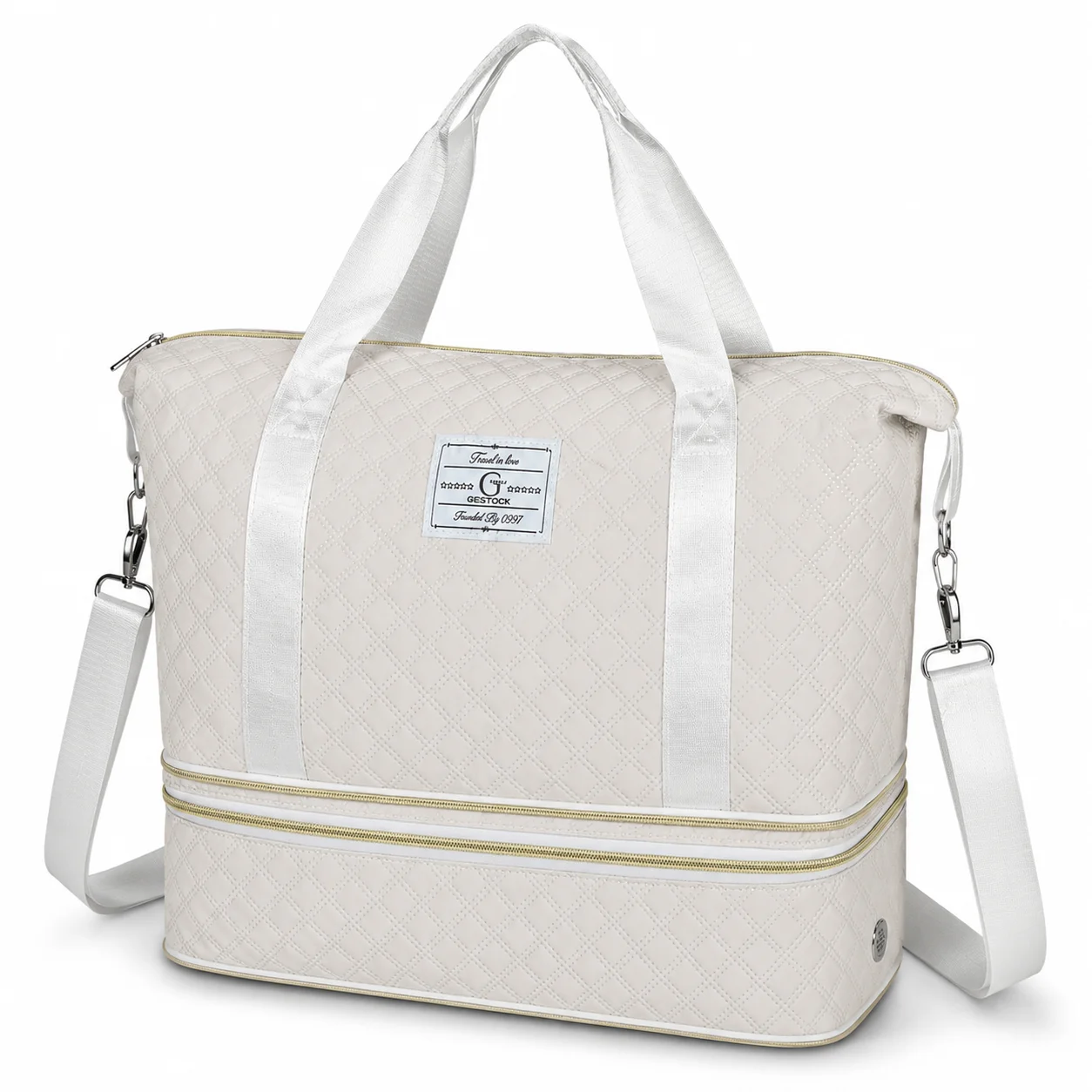 Expandable Travel Duffel Bag for Women, Large Capacity Weekender Tote with Adjustable Shoulder Strap, Carry On Overnight Bag