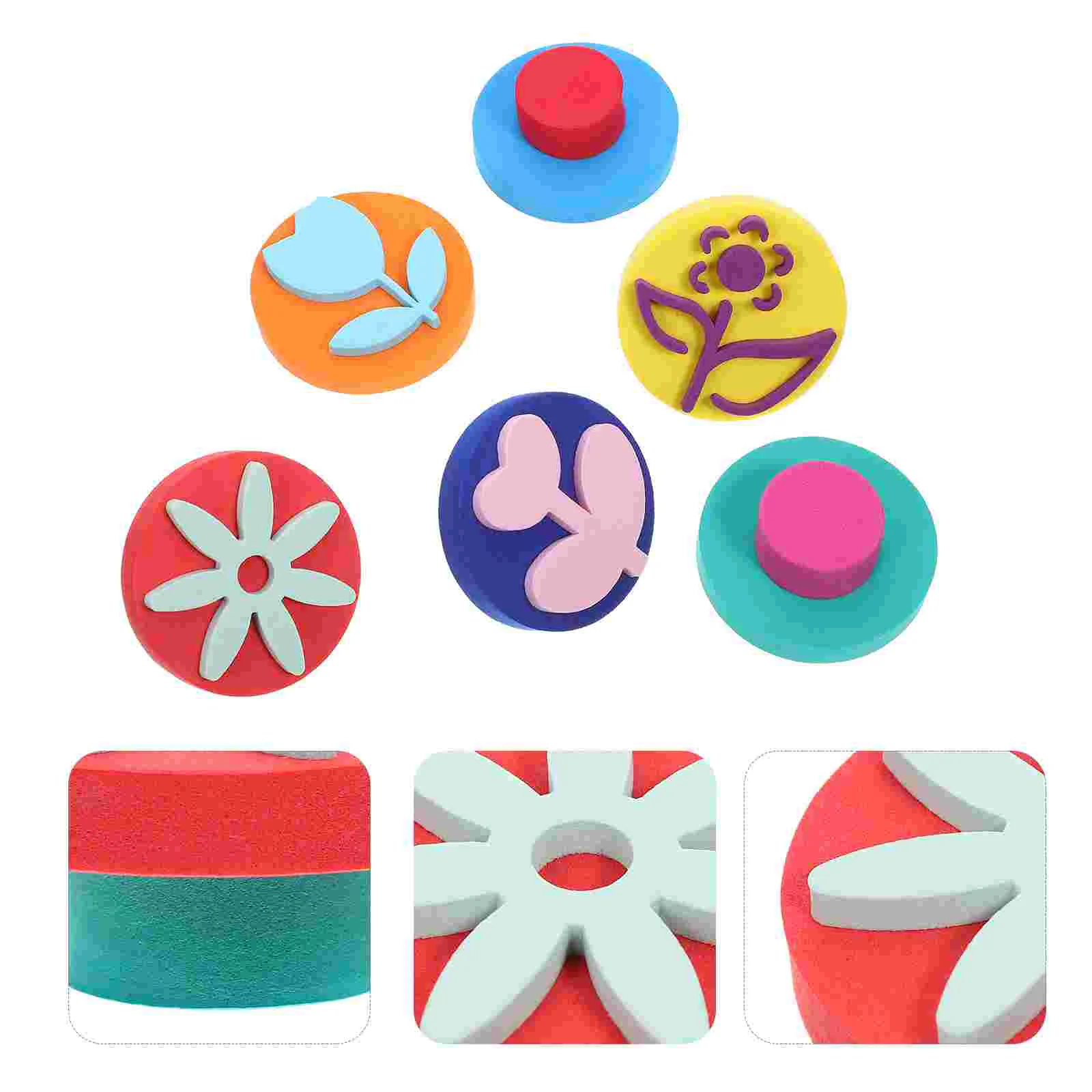 

6 Pcs Eva Sponge Seal Kids Painting Supplies Children Sponges DIY Seals Cartoon Washable for