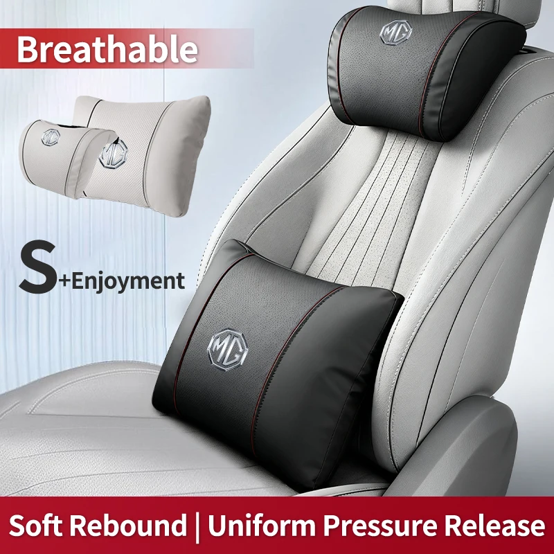 Car Seat Headrest Lumbar Support Neck Pillow Waist Cushion Backrest For Morris Garages MG 3 5 6 7 HS ZS GS Hector TF GT RX5 ZR
