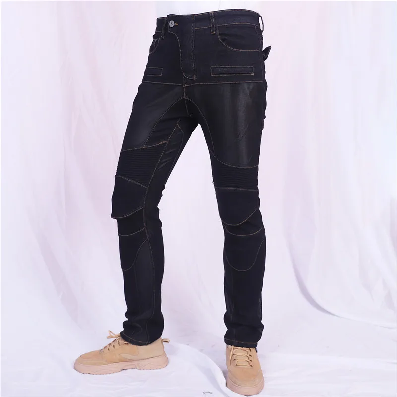 Summer Riding breath Net Motorcycle Riding Jeans with Knee Hip Pads Motocross Racing Motorbike Cycling Trousers Protective Pants