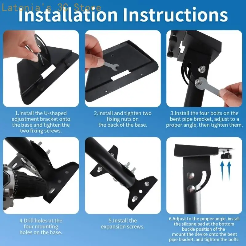 Montagehalterung für mini verstellbare gebogene Wand-Dachkanten-Stützarm mit Befestigungselementen und – Detail 8