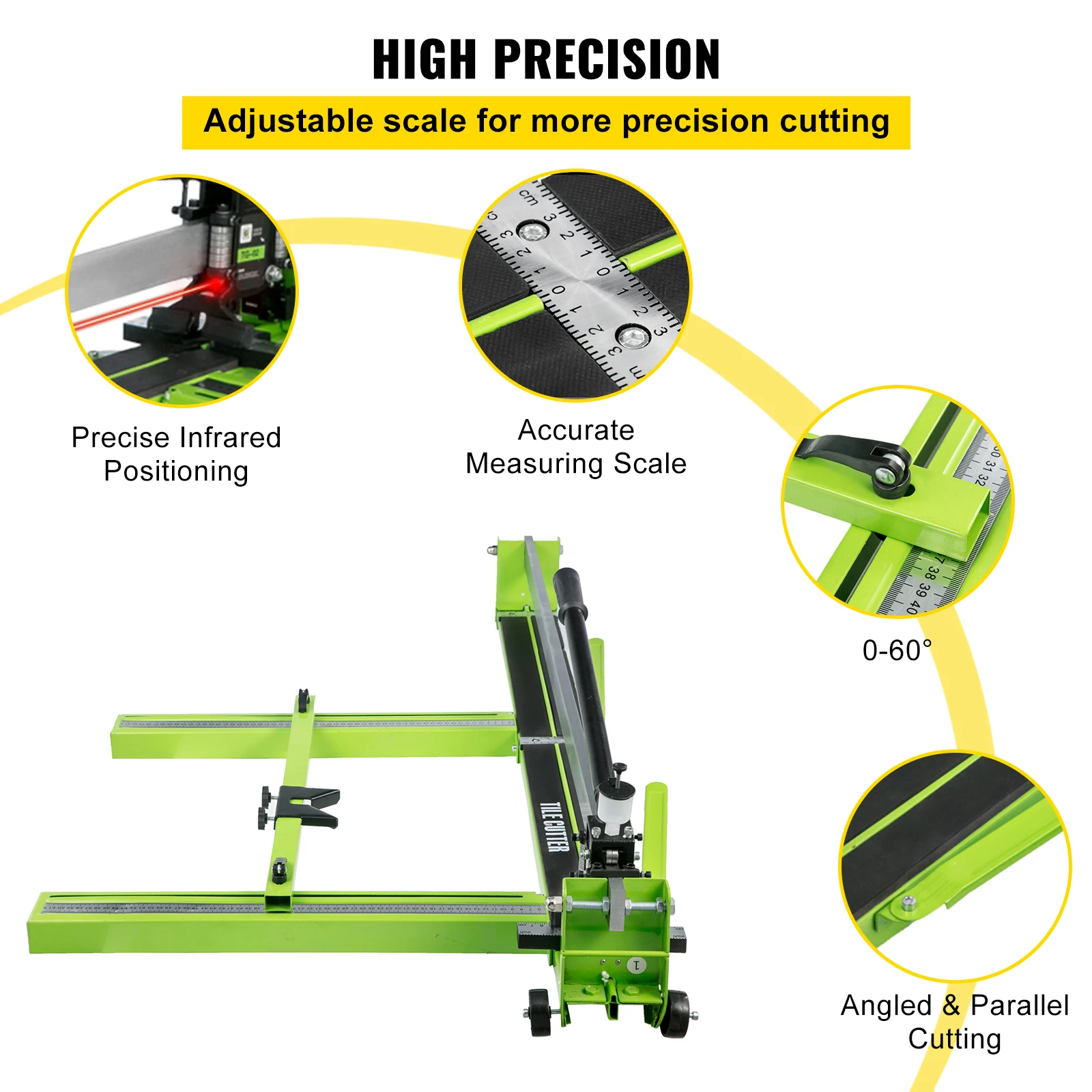 VEVOR Manual Tile Cutter Infrared Laser Positioning Floor Cutter Push Knife Professional Hand Tool for Cutting Porcelain Ceramic