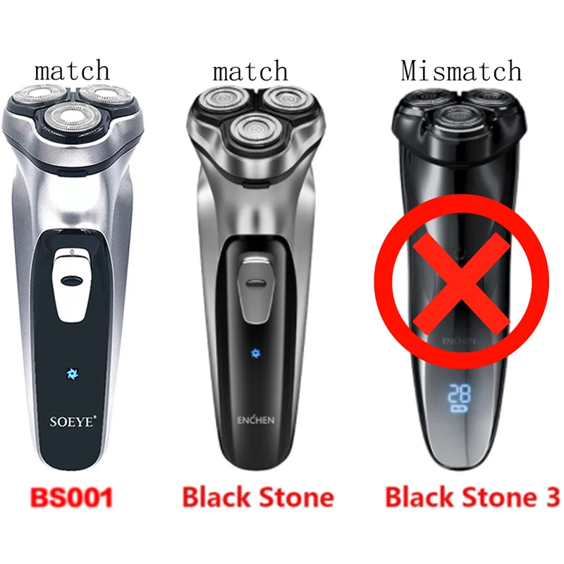 BS001 Electric Shaver Replacement Head Men's Electric Razor 3D Floating Blade Head, Removable Blade Wash 1-5Set