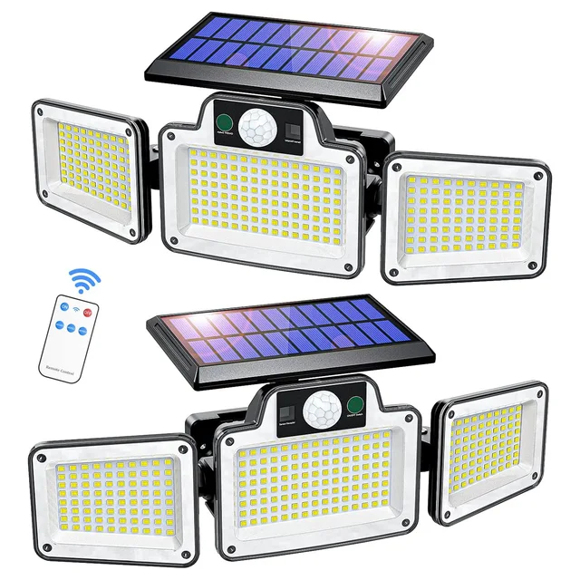 Lampa słoneczna LED Zewnętrzna lampa słoneczna z czujnikiem ruchu 3 tryby Oświetlenie ogrodowe LED Wodoodporny reflektor słoneczny Światło słoneczne uliczne