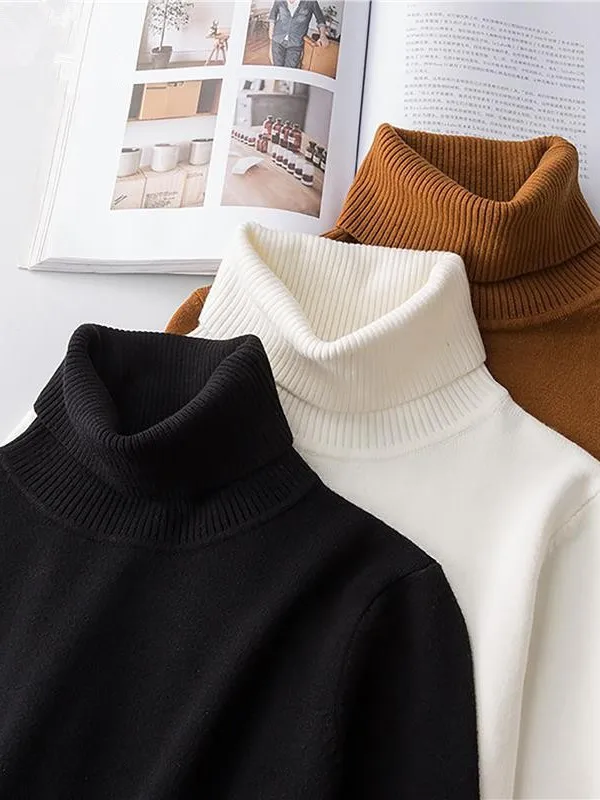 

Men's High Collar Knitted Sweater Thiened Fce Inner f Knitted Korean Sle Faionable Base Layer irt Autumn Winter...