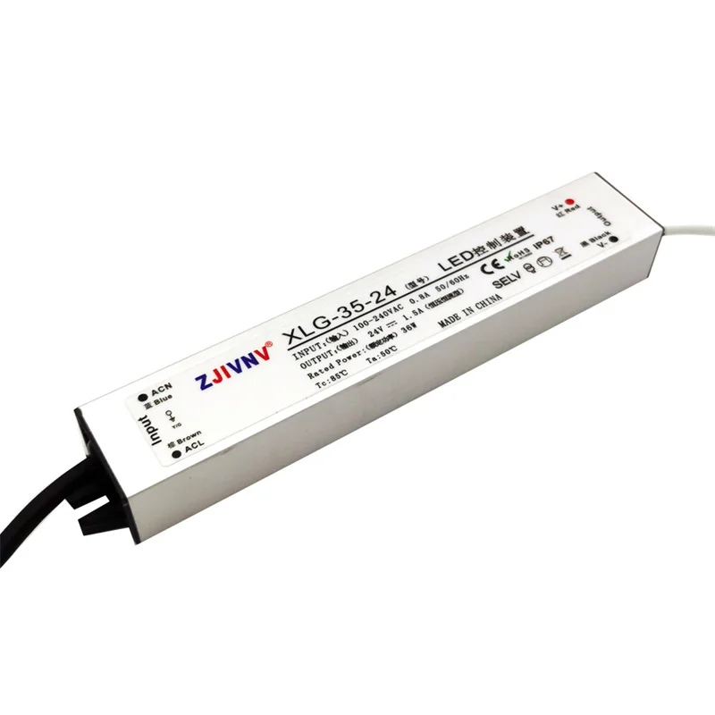 25W  Waterproof power supply led driver CC CV mini size high effecienccy IP 67 AC 100-240V DC 12v 24v