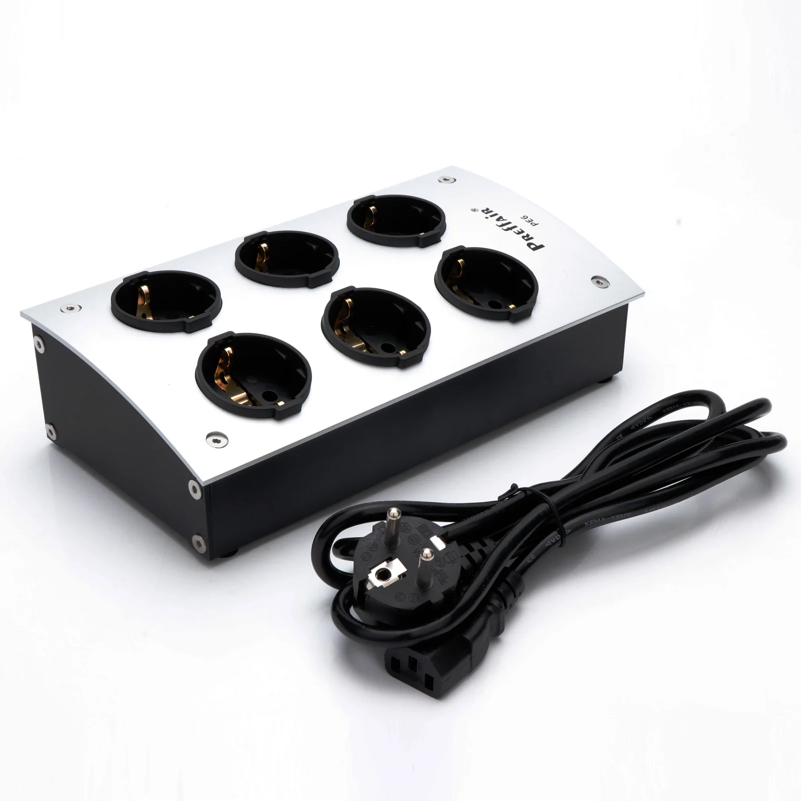 

6-position power socket HiFi patch board European standard socket power box 125V-250V 2 Pins IEC Inlet EU Power Socket