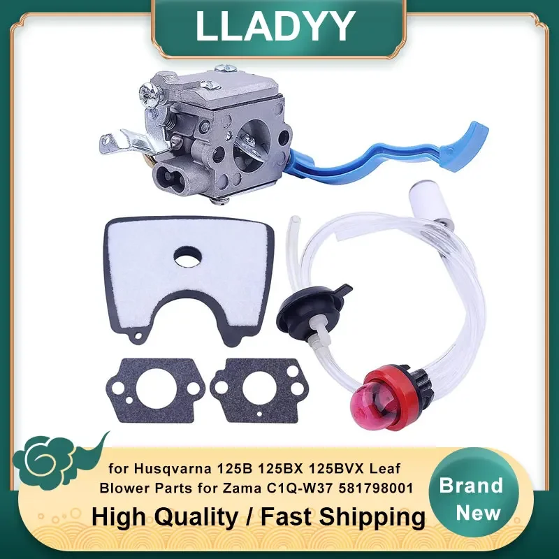 Carburetor with Air Fuel Filter Line Tune for Husqvarna 125B 125BX 125BVX Leaf Blower Parts for Zama C1Q-W37 581798001