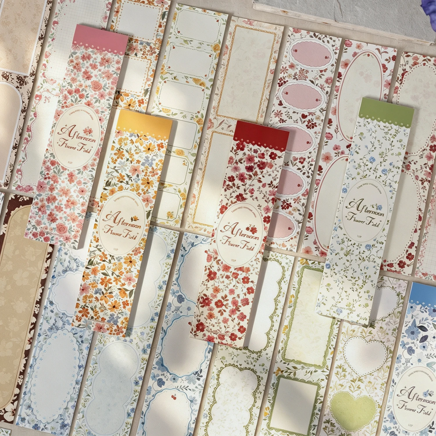 Vintage Lace Flower Border Landscape Memo Pads Creative DIY Junk Journal Material Collage Scrapbooking Stationery