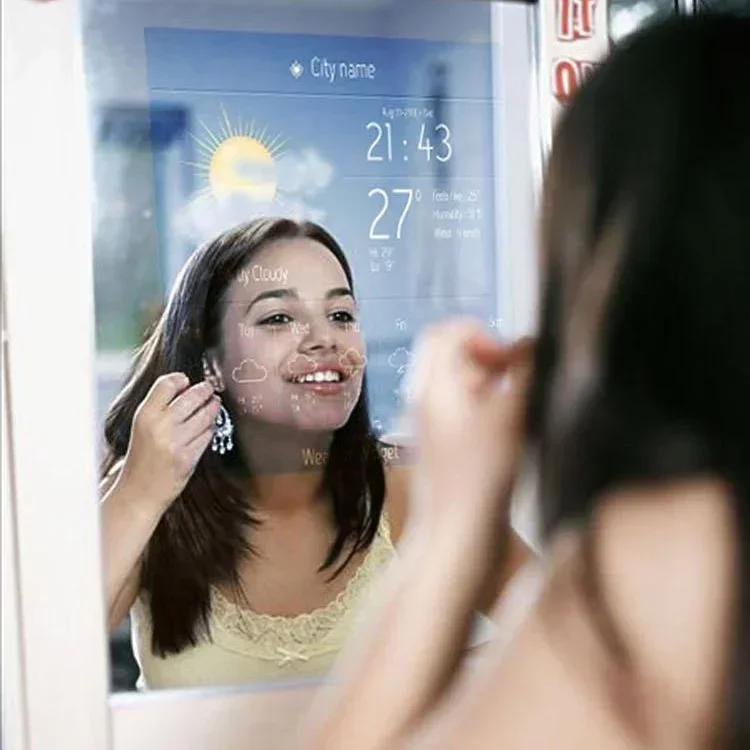 

Home smart gym exercise mirror fitness touch screen lcd display intelligent interactive workout mirror Touch Screen Kiosk