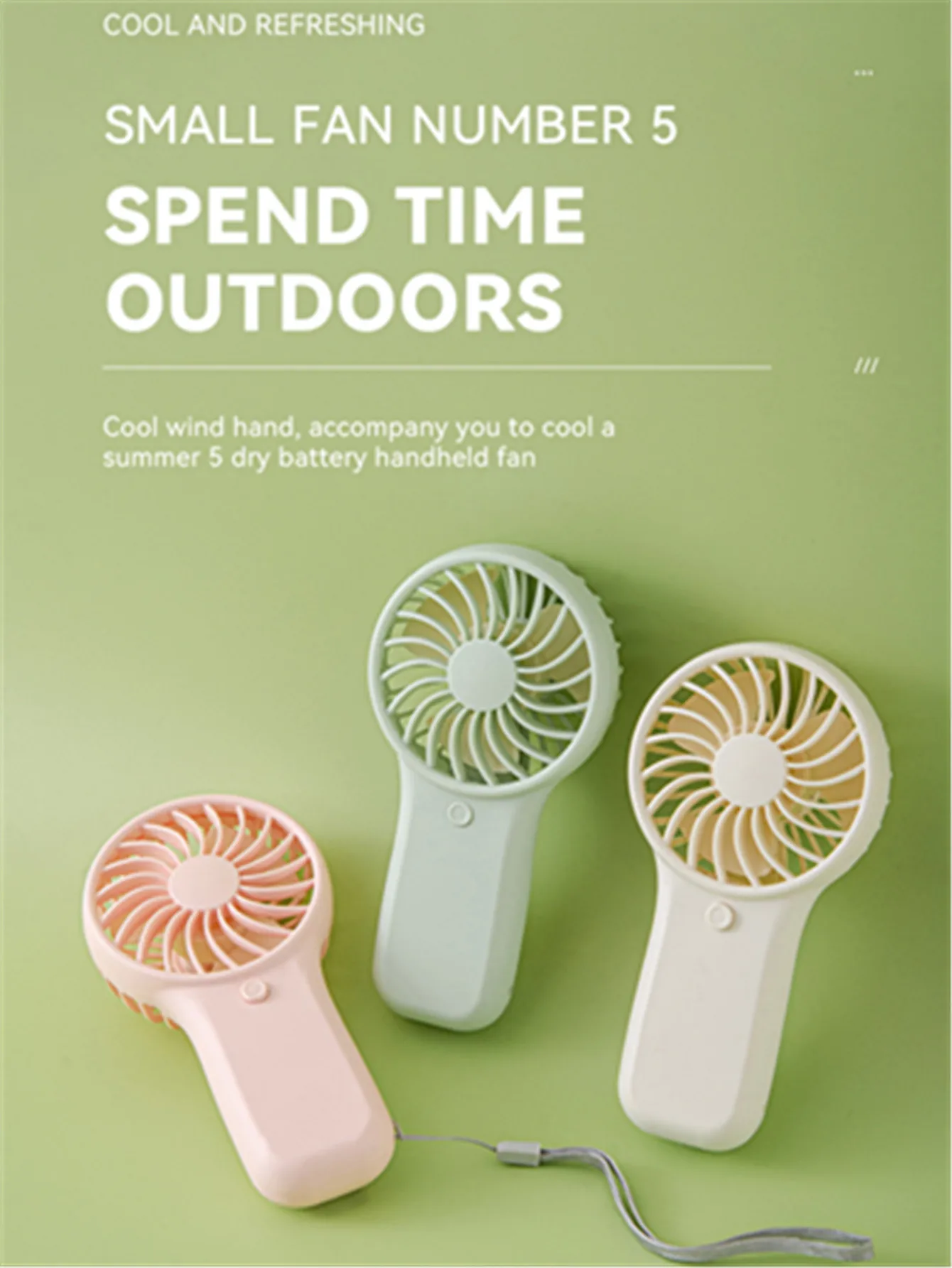 MEET SUN Portable Fan Convenient Creative Small Fan Pocket Hand-held Fan Lightweight AA Battery Handheld Mini Fan Air Coolers