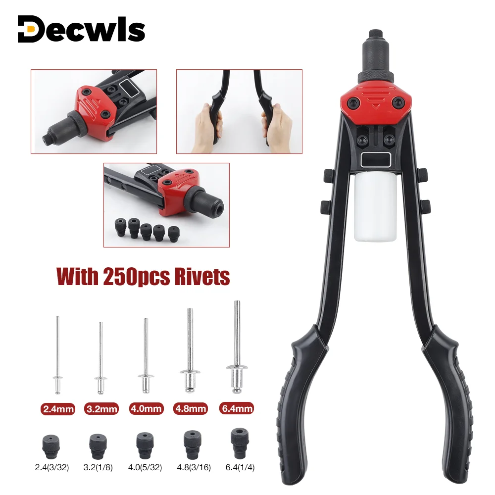 Manual Rivet Gun, Cordless Professional Pull Gun, High Lever More Labor-saving, Tightening and Riveting of Metal Sheet and Pipe