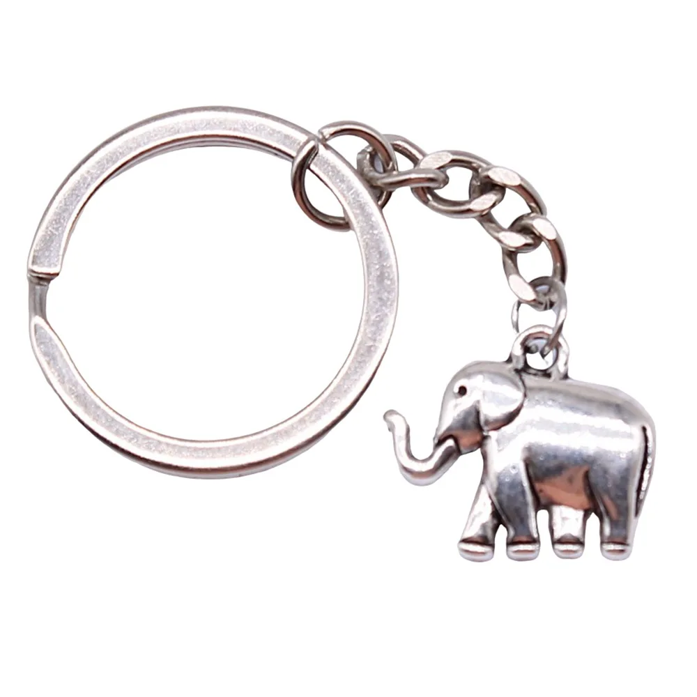 Woemn Men Keychain Antique Silver Color 21x18x5mm Elephant Pendant Keyring Gift