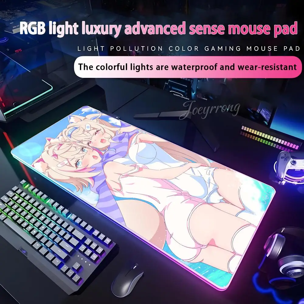 

F-Fuwawa Abyssgard Mouse Pad RGB Extended Gaming Keyboard Seven colors LED Mats Large 1000x500mm XXL Gamer