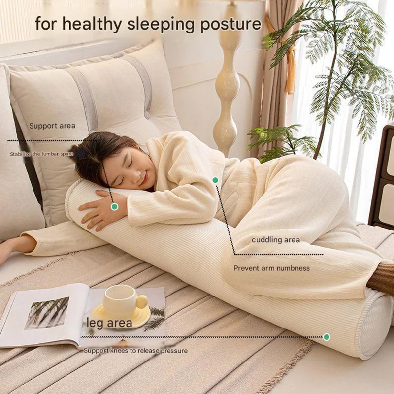 Long strip leg clamp pillow for men and women, side sleeping pillow, side sleeping waist backrest pillow, leg clamp pillow