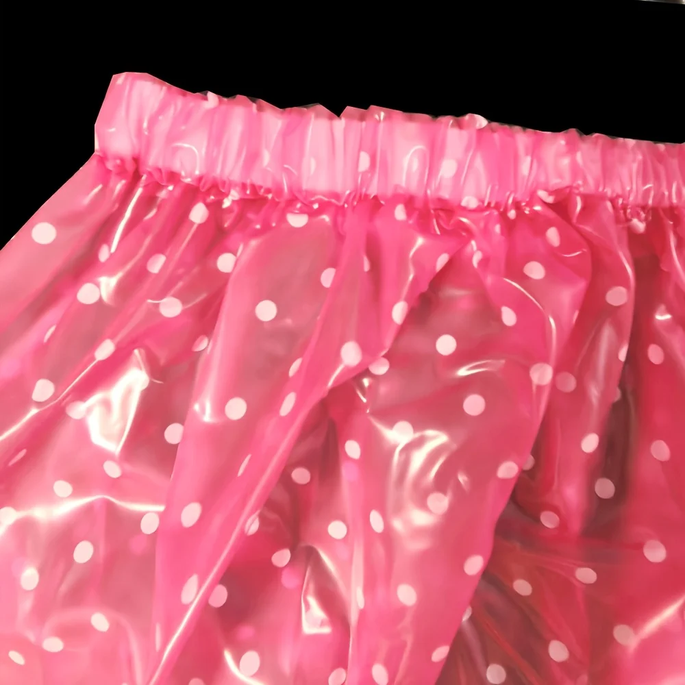 Plastic Diaper Cover PVC Short Leakproof Incontinence Pants  Soft Waterproof Transparent Pink Dot