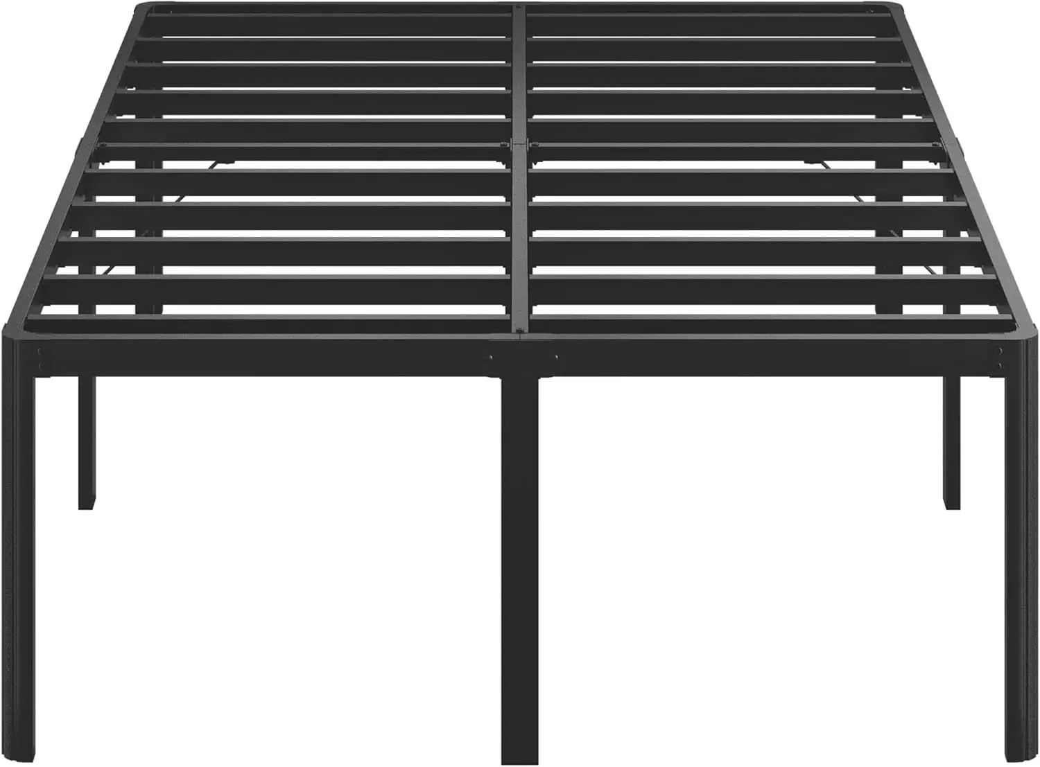 

25 Inch High Full Size Bed Frame with Rounded Legs, Sturdy Metal Platform, Noise Free, Easy Assembly in Black