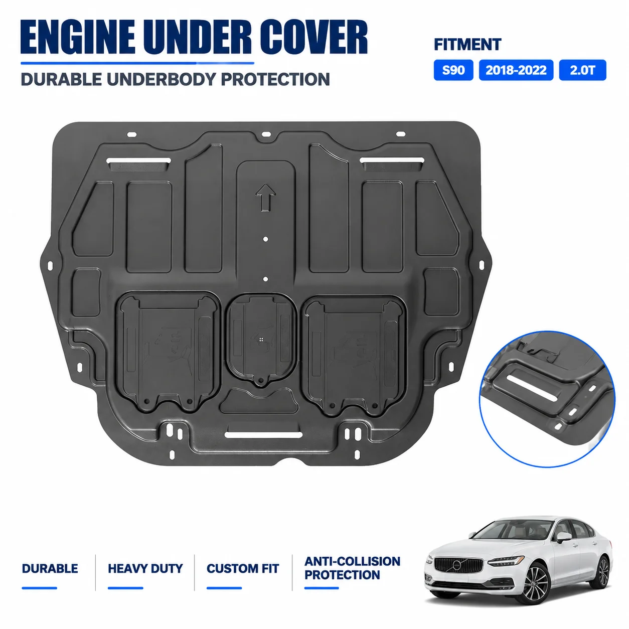 Custom Fit Underbody Protection For Volvo S90 2018-2022 2.0T Heavy Duty Anti Collision Design Secure Fitment Daily Driving
