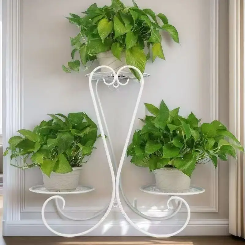 Wrought Iron Multi-layer Floor-to-ceiling Balcony Pot Green Dill Flower Stand Living Room Succulent Hanging Orchid Flower Stand