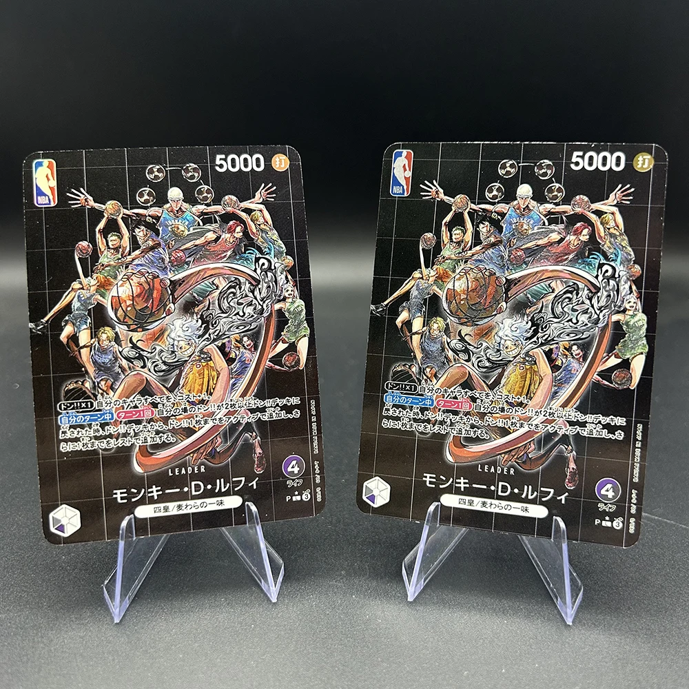 

Коллекционные карты Anime OPCG Proxy TCG: Коллаборация Monkey D. Luffy Gear Basketball, голографические фольгированные премиум-карты, подарок