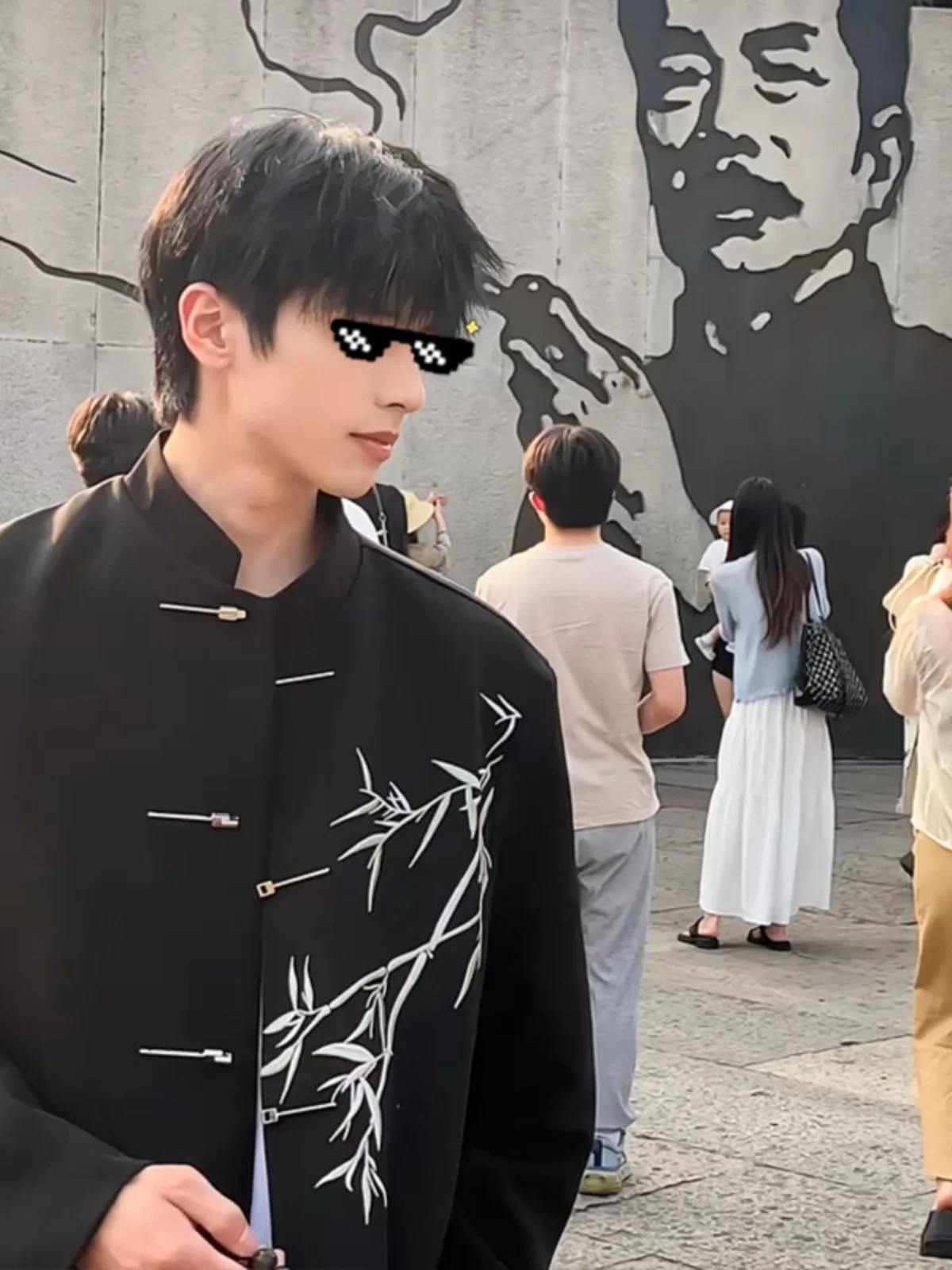 

Новый китайский мужской костюм из бамбука Le с вышивкой и воротником-стойкой, костюм Тан, джатовое пальто с подкладкой, молодежное пальто Zhongan, весна-осень