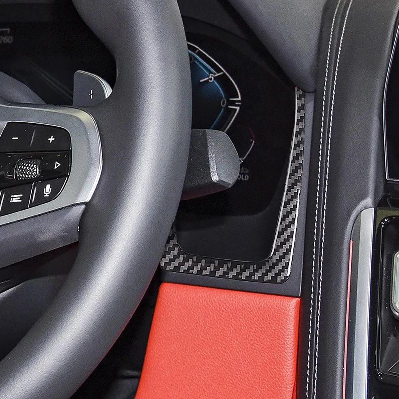 

Углеродное волокно, боковая рамка экрана приборной панели автомобиля, декоративные полоски для BMW 8 серии G14 G15 G16 2019-2023, аксессуары для интерьера