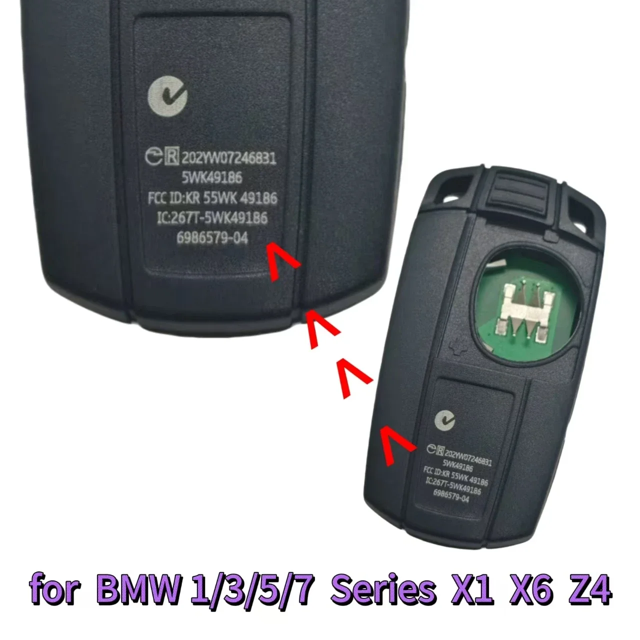 Clé intelligente à distance pour voiture, pour BMW série 1/3/5/7 X5 X6 Z4 CAS3, KR55WK49127/KR55WK49123 315/315LP/433/868mhz PCF7953/ID46