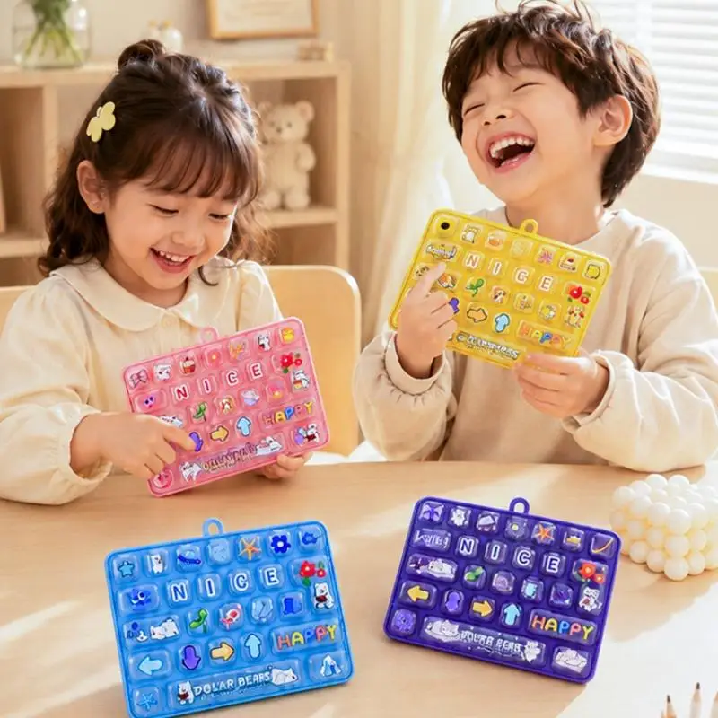 26 Grid Keycap Clicker Anti Stress Fidget Keyboard Keychain Decompression Button Cartoon Hand Relax Party Favor Gift