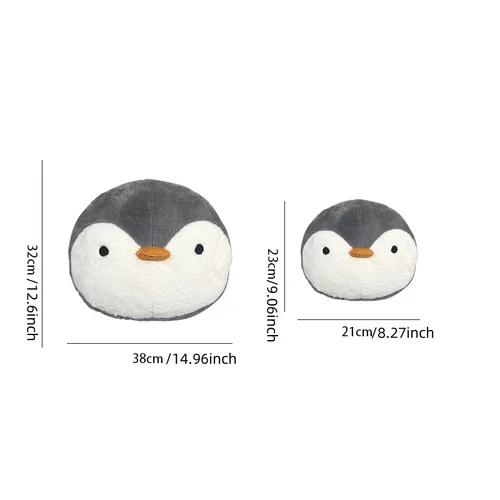 Imagen 2 del producto Adorable juego de almohadas para coche con pingüino: reposacabezas súper suave y soporte lumbar, alivia la fatiga de conducción, disfruta del viaje