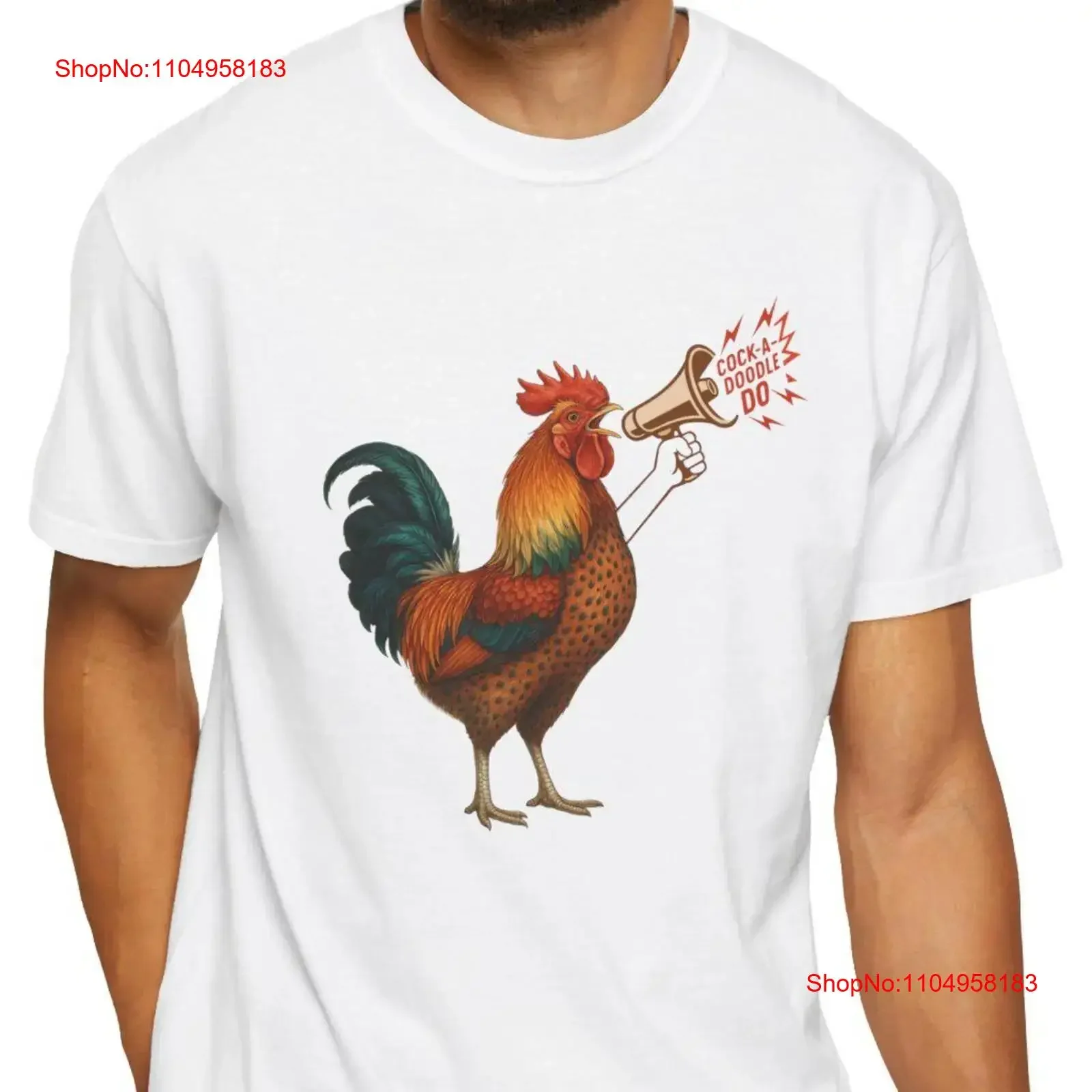 14 Camiseta divertida de gallo de coro, Animal de granja, pollo de la mañana ruidoso, ropa de diseñador versátil lavada vintage para hombre, ropa informal suave