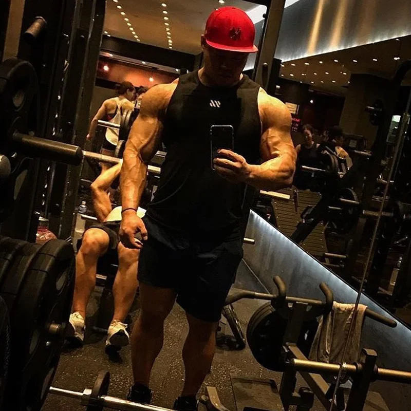Mannen Bodybuilding Tank Tops Gym Workout Fitness Sleeveless Shirt Lauf Kleding Stringer Singlet Zomer Toevallige Weste – Detail 17