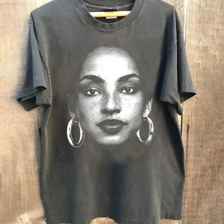 Sade Pop Music Fan Shirt Sade Vintage 90s T-Shirt Sade Concert Shirt Sade Print Cotton T Shirts Casual Loose Streetwear Unisex - view 2
