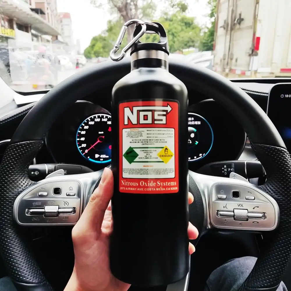 500ml nos garrafa de nitrogênio copo de isolamento do carro pote de isolamento modificado jdm estilo de corrida acessórios de decoração interior do carro