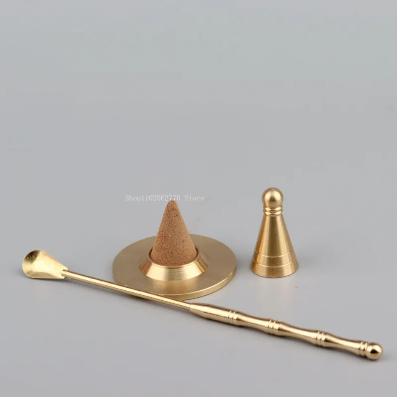 Molde de fabricación de incienso de torre de cobre puro, herramienta de suministros de incienso, molde de Torre Manual para el hogar, herramienta de incienso de impresión de cono