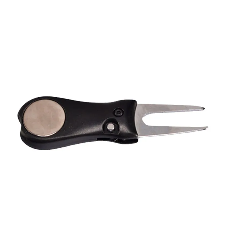 PGM Golf Divot Tool Spring Loaded Green Repair Fork With Ball Marker Portable Course Accessory For Repairing Putting Green Turf