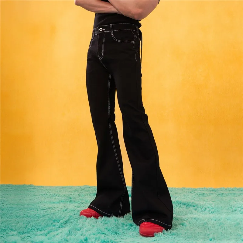 

Мужские джинсы Bla Slim Fit Bell Bot: повседневные брюки с эффектом удлинения ног, модные, в стиле ретро, со средней посадкой и молнией