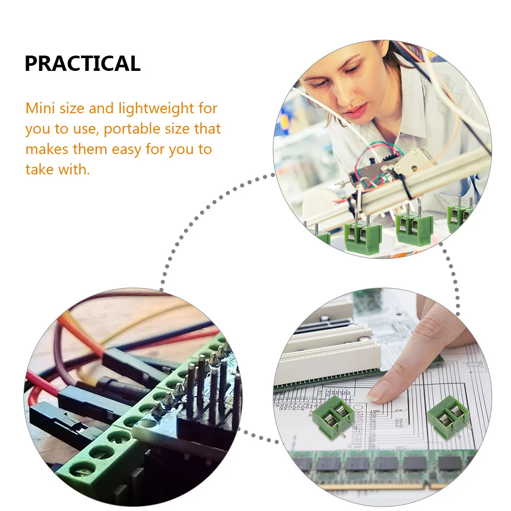 

80pcs Screw Pcb Terminal Block 2 Pin Blocks 2 Pin 5.08Mm Pitch Pcb Mount Connector For Diy Electronics Electrical Accessories