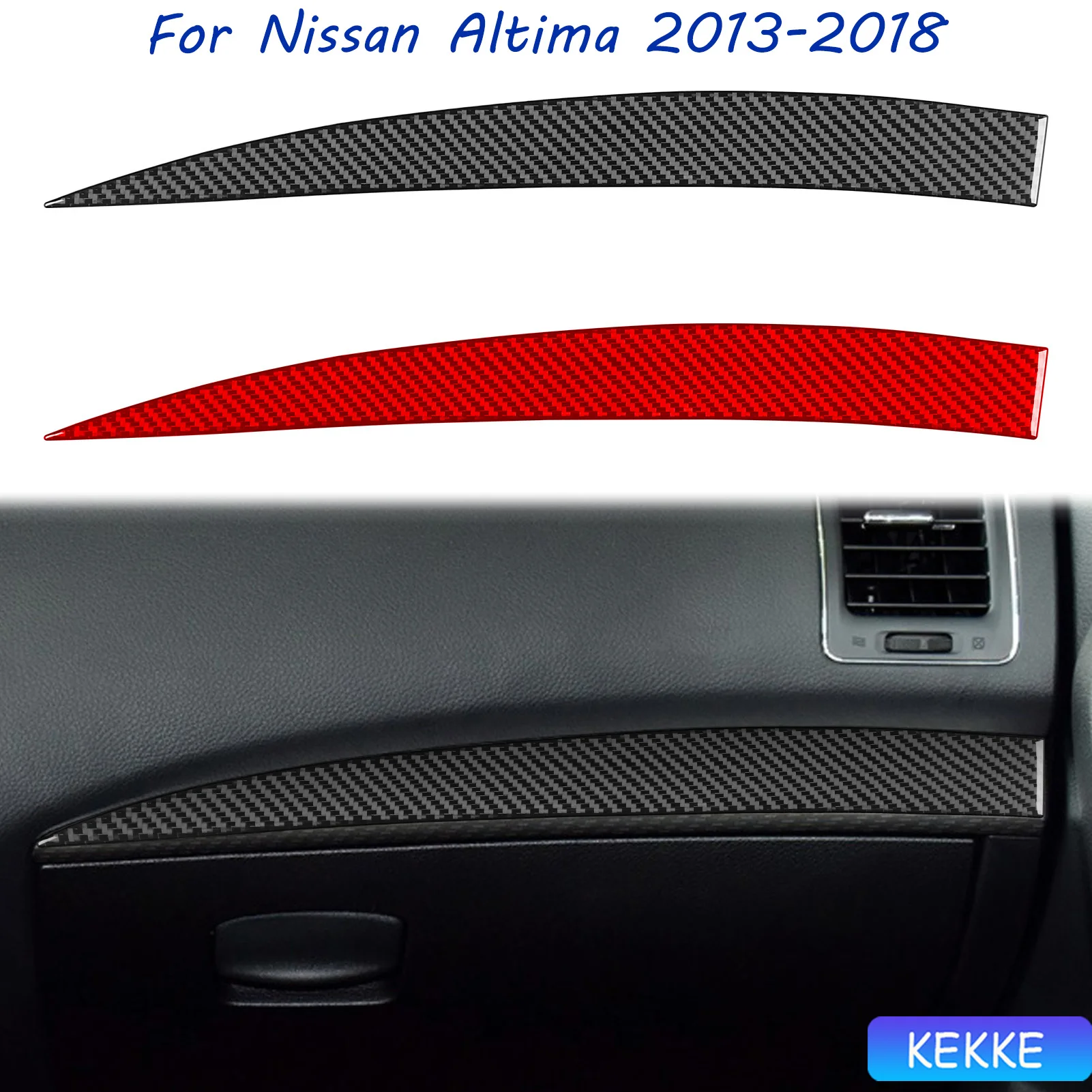 

For Nissan Altima 2013-2018 Real Carbon Co-pilot Glove Box Upper Trim Strip Stickers Car Interior Auto Decoration Accessories