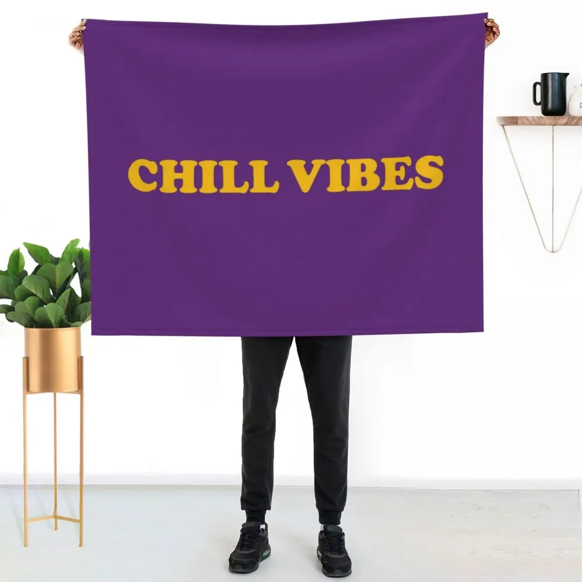 Chill Vibes Throw Blanket Flannel Fabric anime Vintage Bed covers Camping decorative Blankets