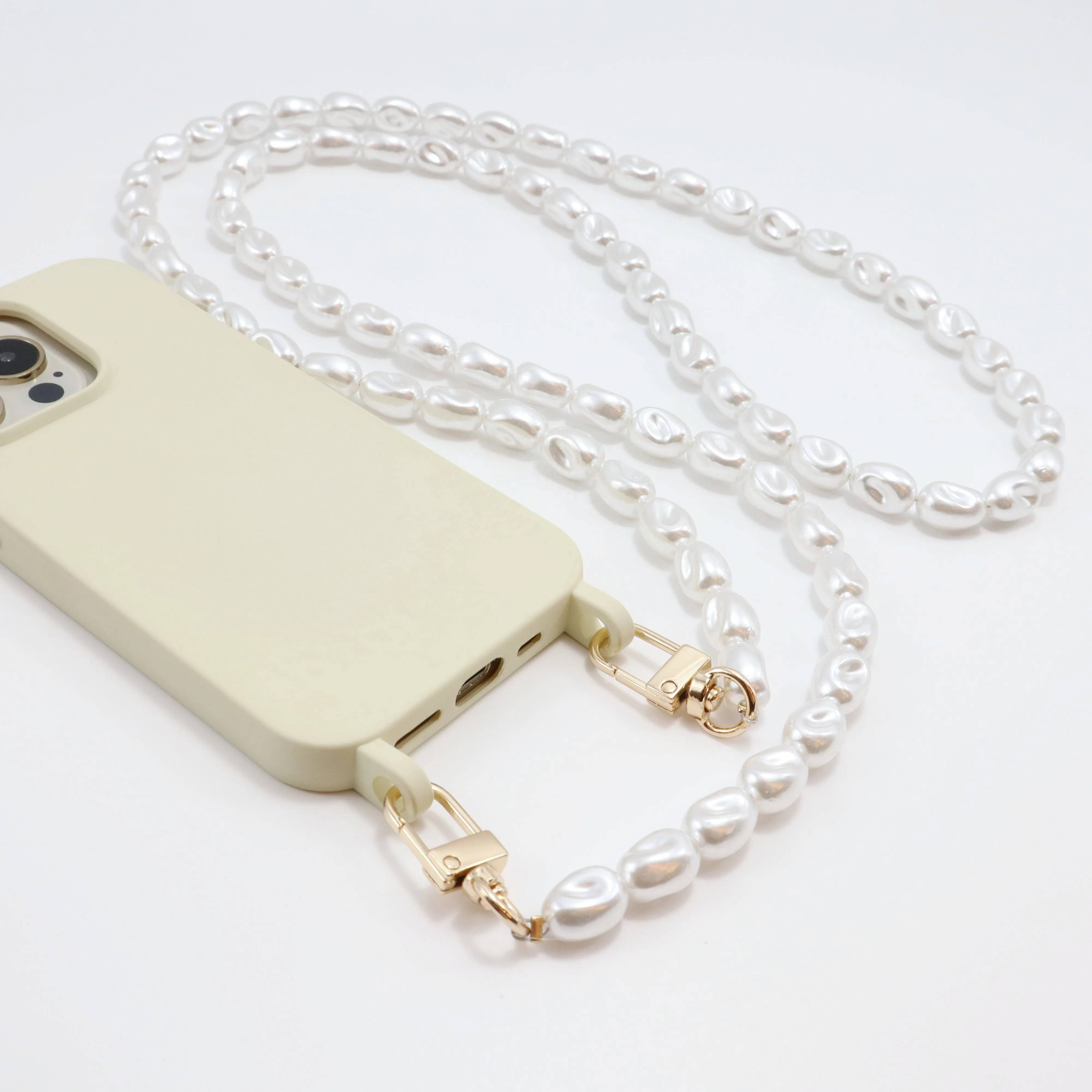 Pearl Bracelets Chain Crossbody Necklace Lanyard Phone Case for iPhone 16 15 14 13 12 11 Pro Max 8 7 Plus Shockproof Case