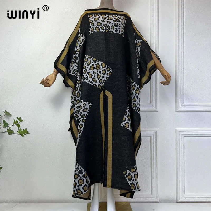 NEW WINYI print Comfort Warm fashion kaftan Holiday Caftan Elegant Africa Women Boho party winter clothes for women long dress