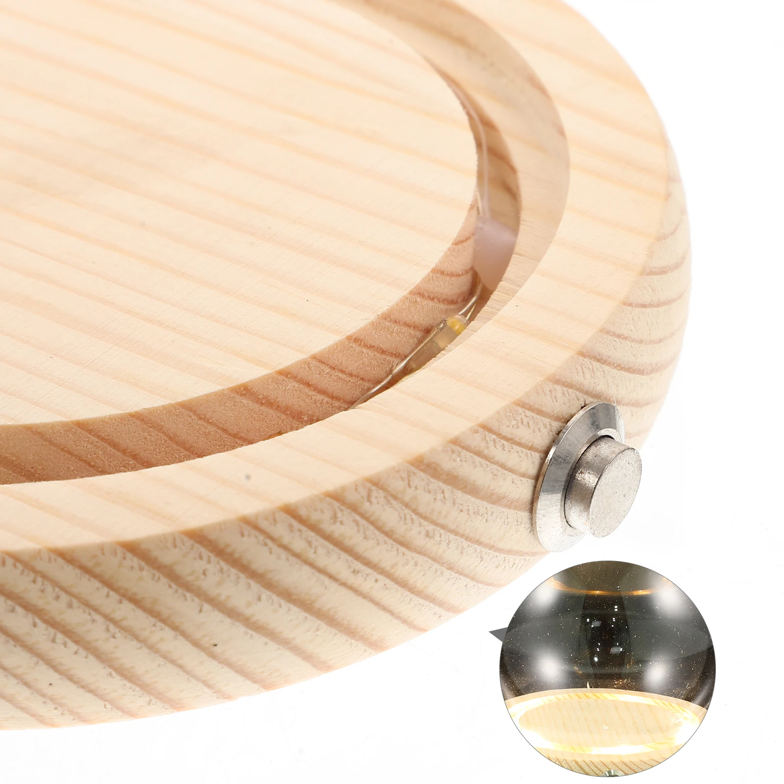 

1 set Luminous Wooden Base Glass Dome Display Cover Clear Exquisite Dustproof Cloche for Eternal Preserved Flowers Anniversary