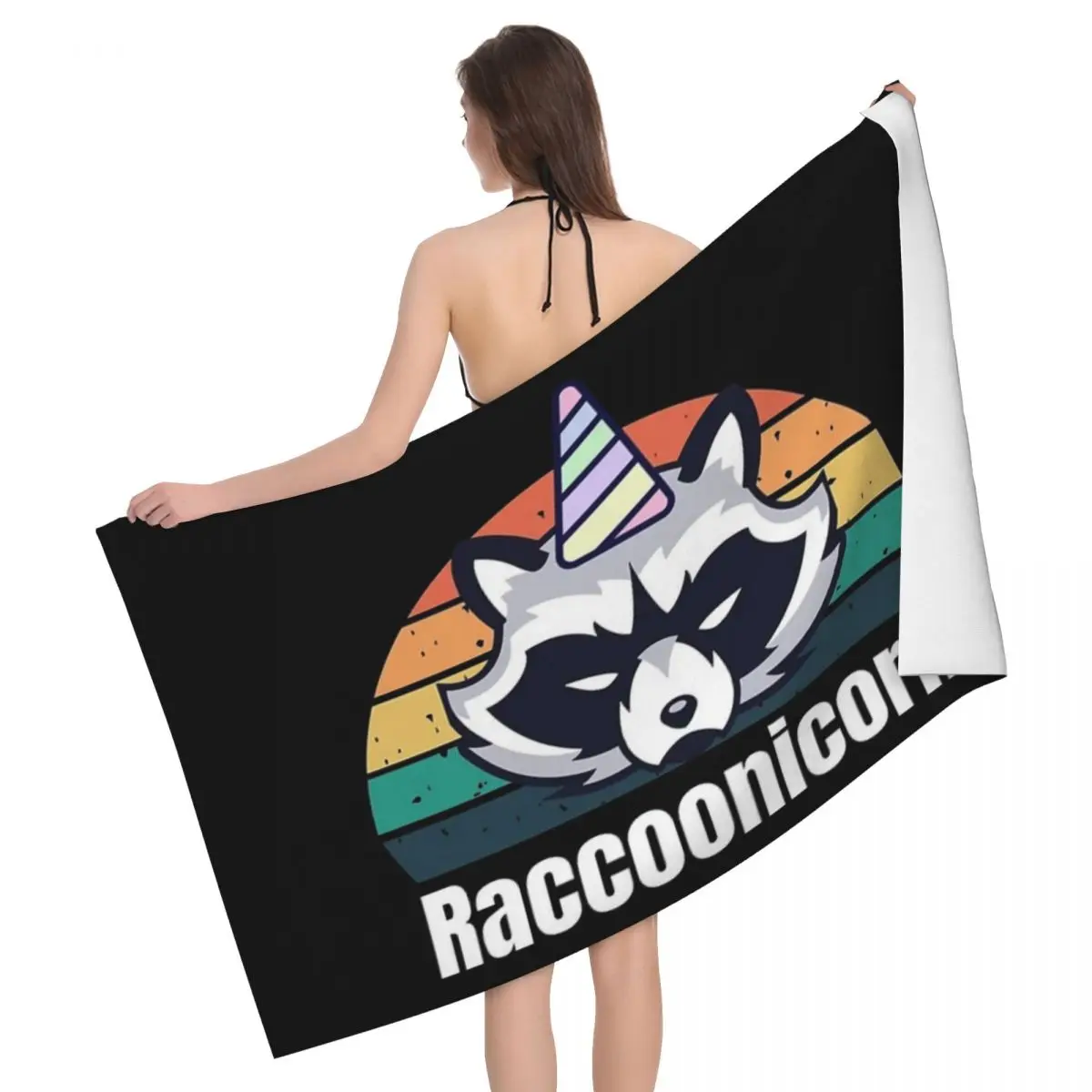 

Angry Raccoonicorn 80x130cm Bath Towel Water-absorbent For Travelling For Traveller